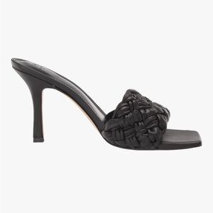 Marc Fisher Dreya Black Braided Strap Heeled Mule